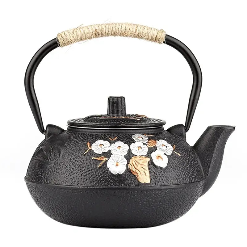 Théière en Fonte du Japon 白い花