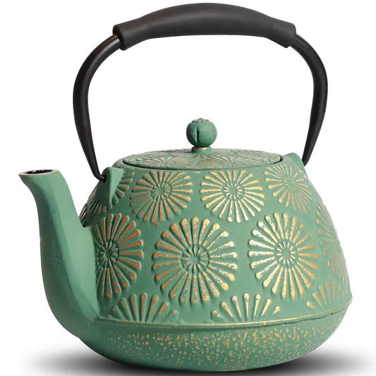 Théière en fonte japonaise verte