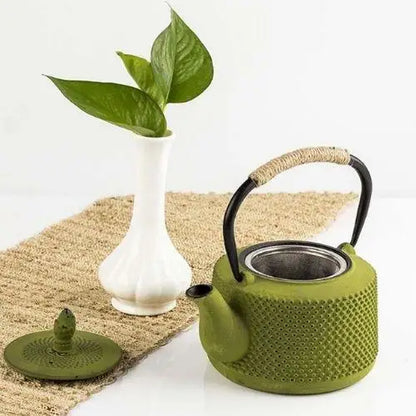 Théière en Fonte Vert mousse