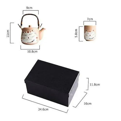 Théière en Porcelaine avec tête de Chat