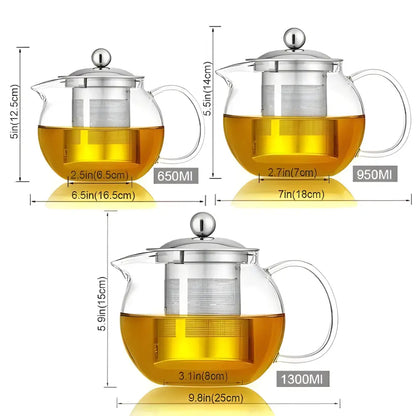 Théière en Verre avec Filtre Inox