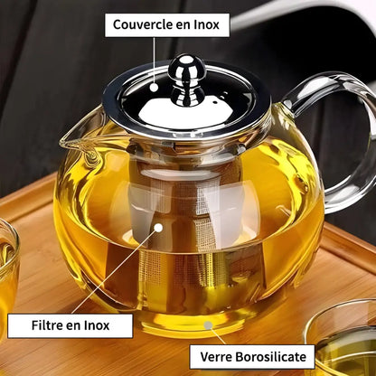 Théière en Verre avec Filtre Inox