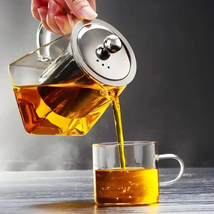 Théière en Verre avec Filtre Pratique