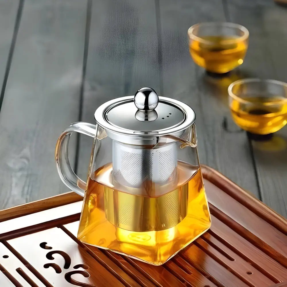 Théière en Verre avec Filtre Pratique