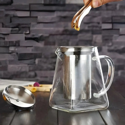 Théière en Verre avec Filtre Pratique