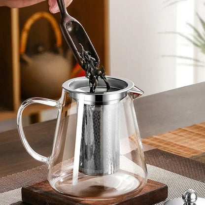 Théière en Verre et Inox