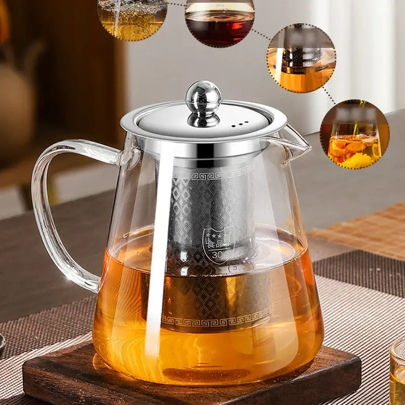 Théière en Verre et Inox