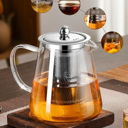 Théière en Verre et Inox