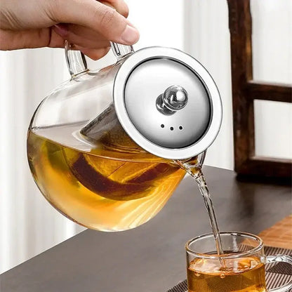 Théière en Verre et Inox