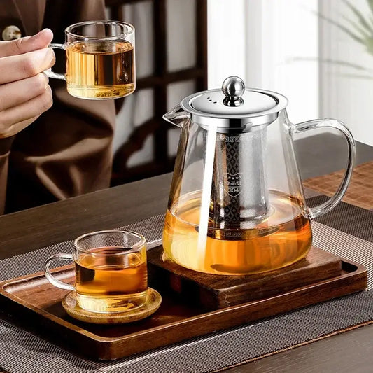Théière en Verre et Inox