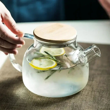 Théière en verre transparent