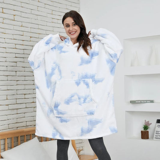 Sweat Plaid Femme Blanc À Motif Bleu