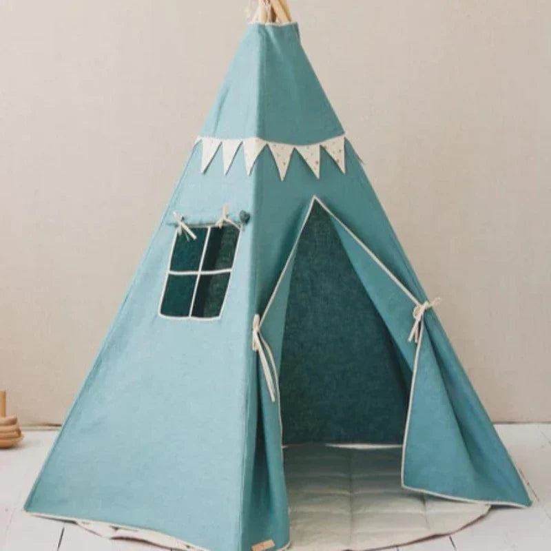 Ensemble Tipi « Étoile d'or » avec guirlande et tapis