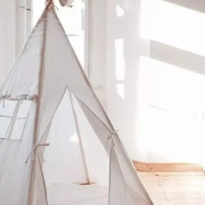 Ensemble Tipi et Tapis en lin « blanc »