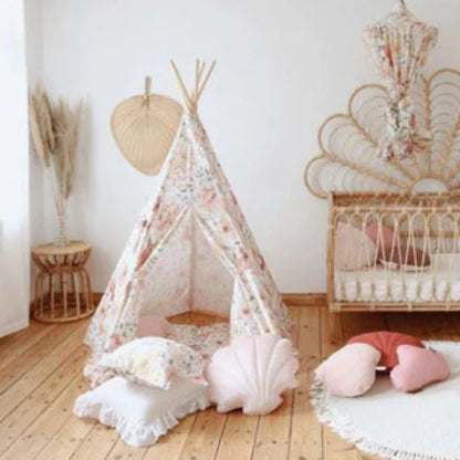Ensemble Tipi et Tapis « Flower power »