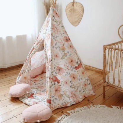 Ensemble Tipi et Tapis « Flower power »