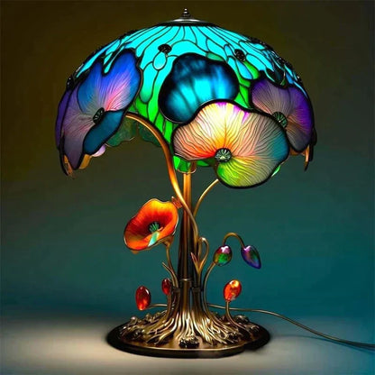 LampeFantaisie en Vitrail Artistique – Lampe Décorative Classique, Éclairage Relaxant, Style Art Déco