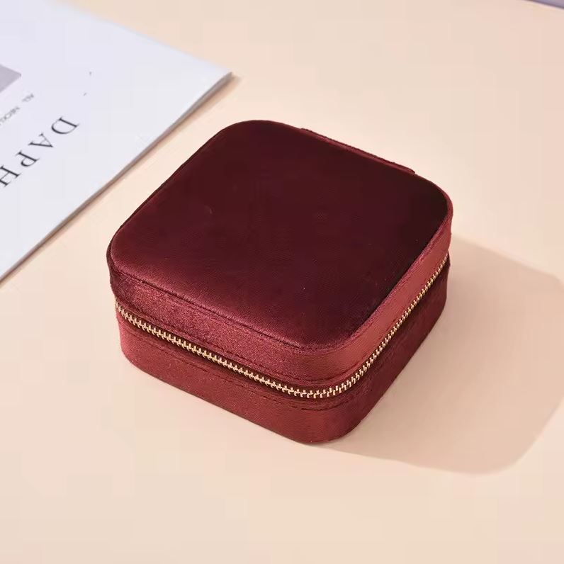 Trousse de rangement pour bijoux en velours doux
