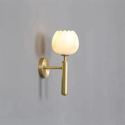 Applique Murale Marble Rose - Design Élégant en Marbre et Cuivre avec LED