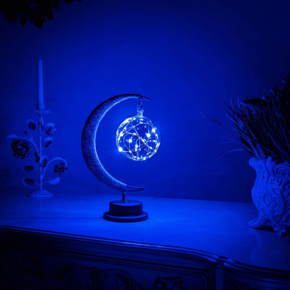 Lampe Lunaire Enchantée - Lune Magique en Verre avec Lumière LED