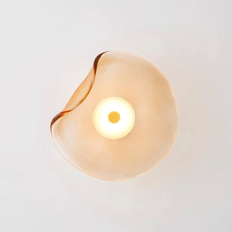 Applique Murale Moderne en Verre Amber - Éclairage LED Élégant et Fonctionnel
