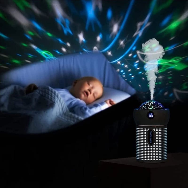 Humidificateur d'air bébé avec projecteur ciel étoilé et veilleuse - GENO