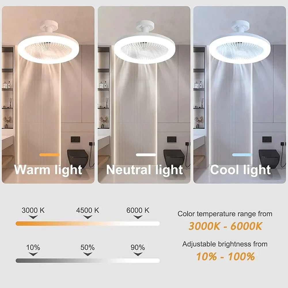 Ventilateur Plafond Lampe LED E27 pour Salon Chambre • JOYINLED