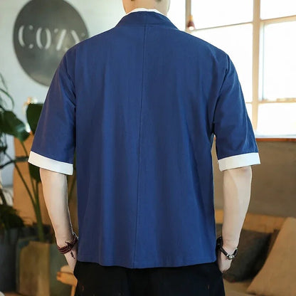 Haori bleu foncé