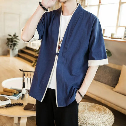 Haori bleu foncé
