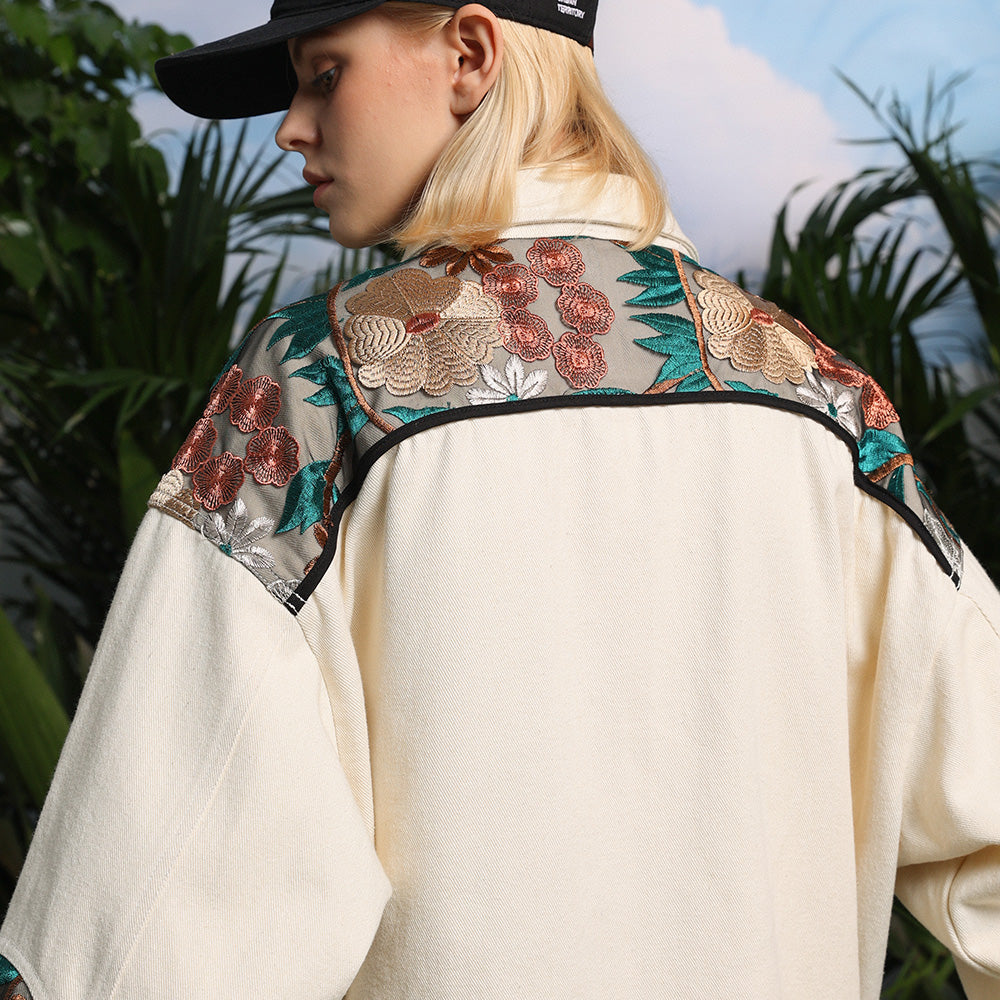 Veste harajuku japonaise homme fleurs