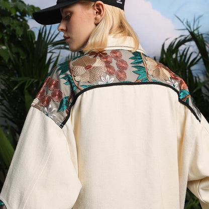 Veste harajuku japonaise homme fleurs