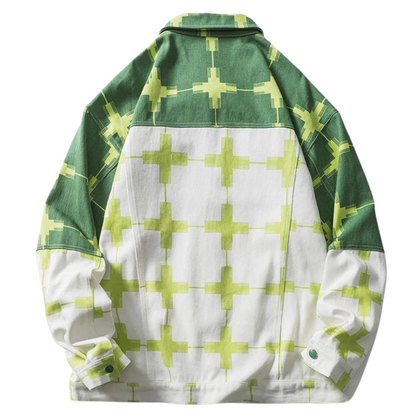Veste streetwear verte et blanche
