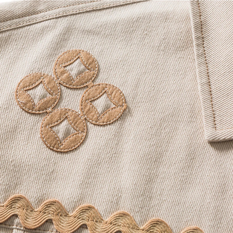 Veste en jean beige