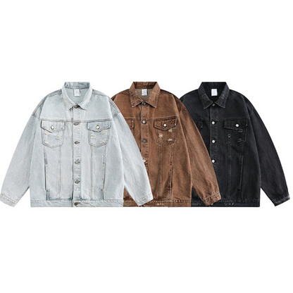 Veste en jean delave homme