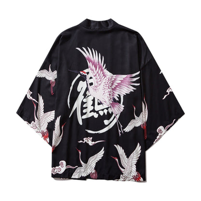 Veste Kimono Japonais Femme ’Haruko’ - Noir / S