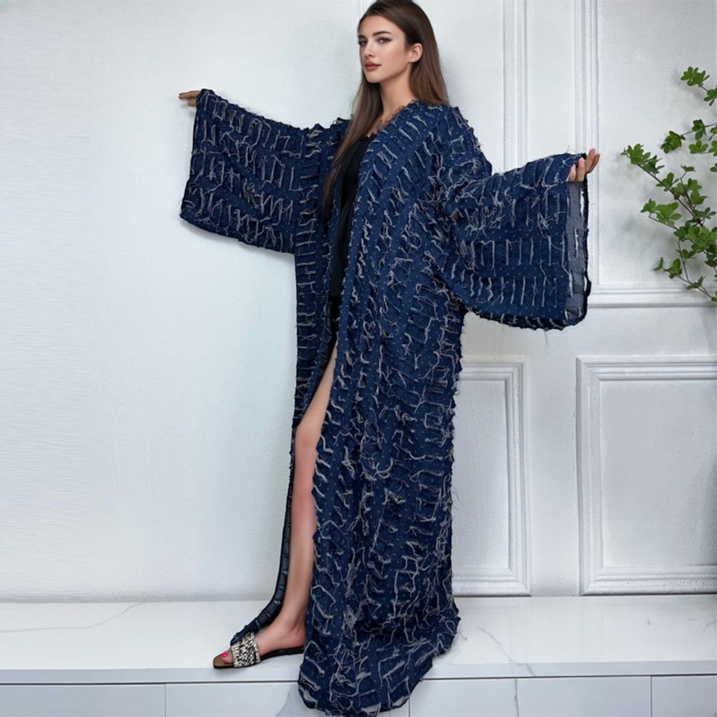 Robe kimono bleu