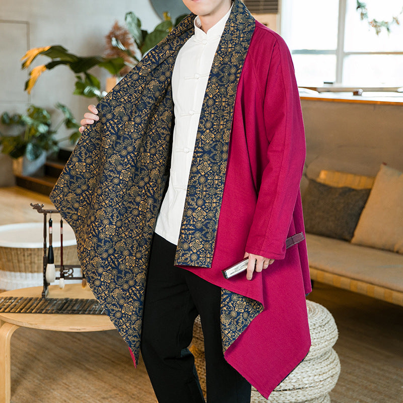 Veste Kimono Longue ’Kazuko’ - Rouge / M
