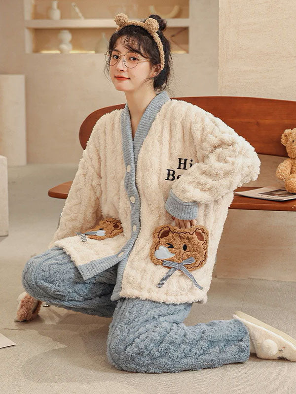 Ensemble Pyjama Avec Veste Polaire Pour Femme "Évasion de Flocon"