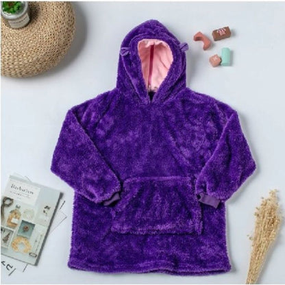 Pull  Plaid Enfant Animal Violet