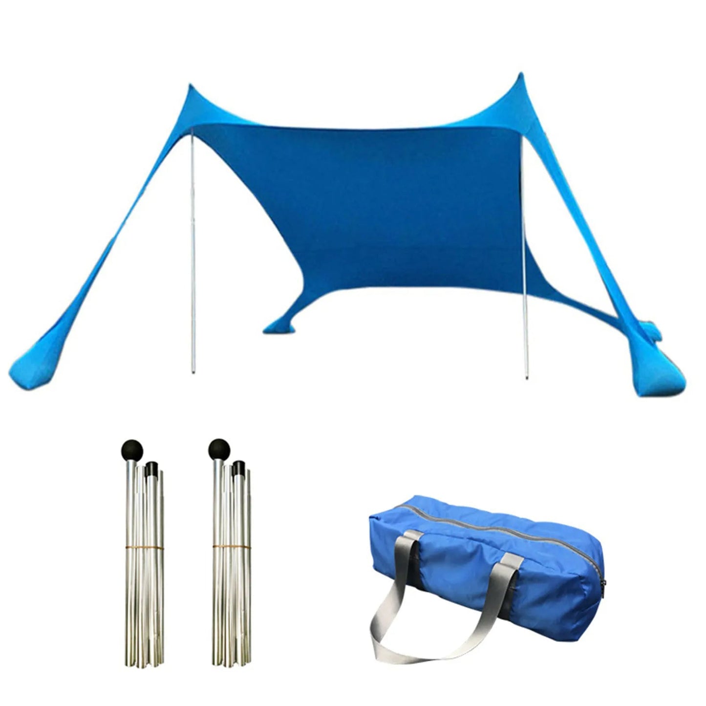 Voile d'Ombrage Rectangulaire Bleu pour Plage