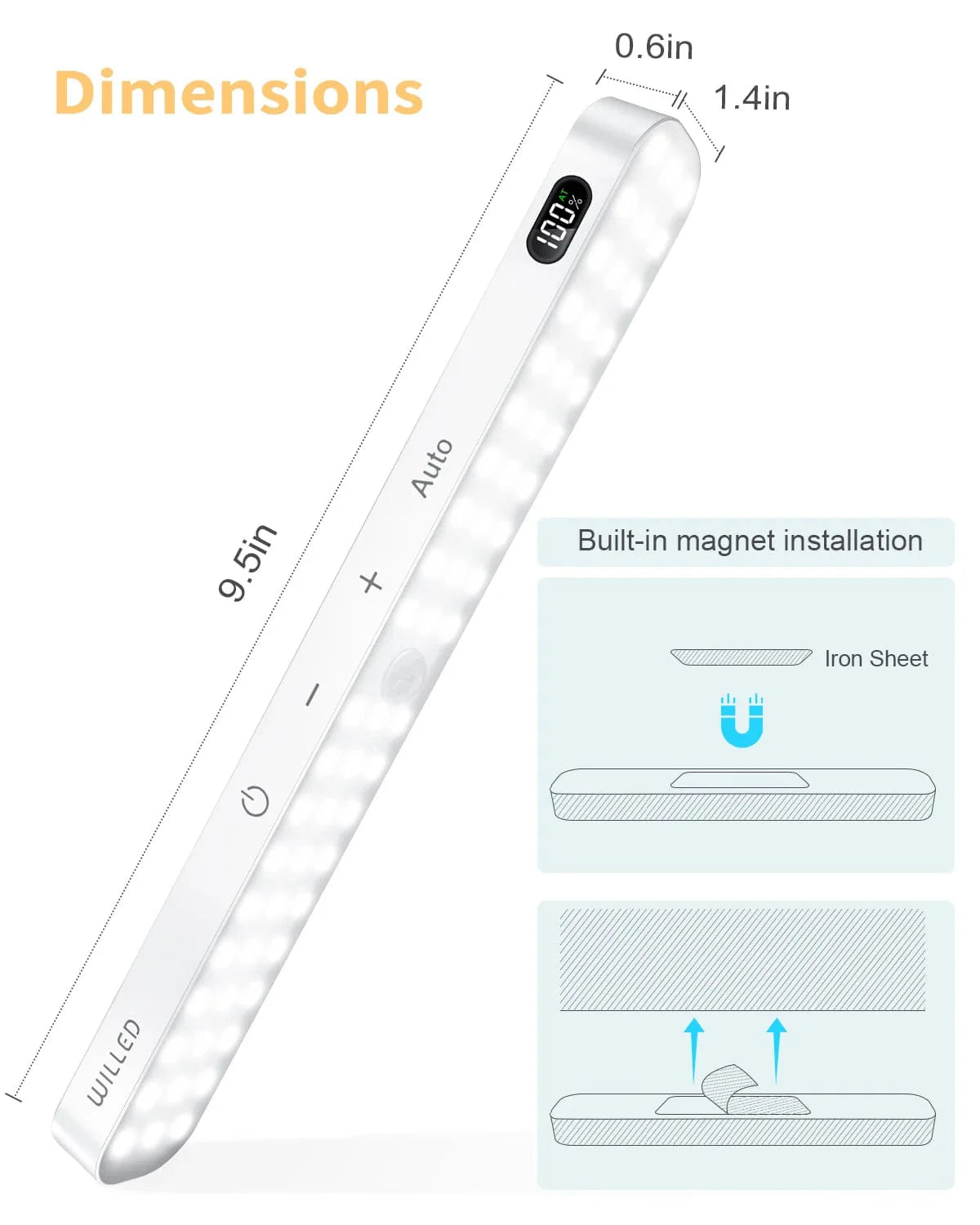 Éclairage de Placard à Détecteur de Mouvement LED Rechargeable Wireless